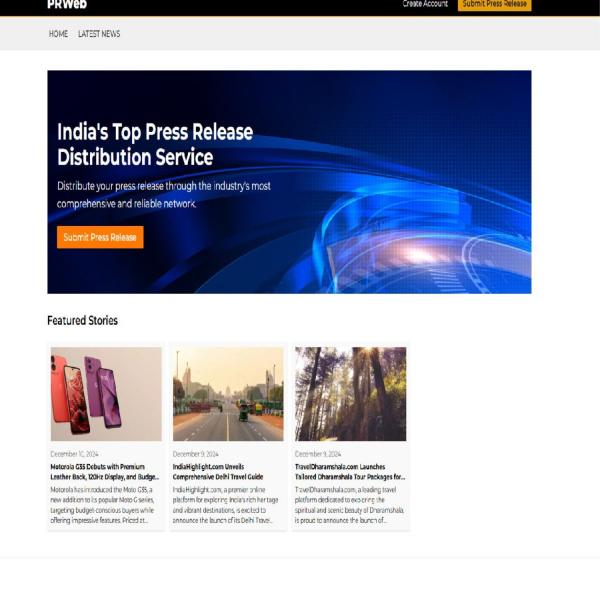 Increase your press release visibility with a reliable network that connects you to media outlets, journalists, and influencers. Submit your press release at an affordable price on PRWeb.in for more exposure and better engagement.